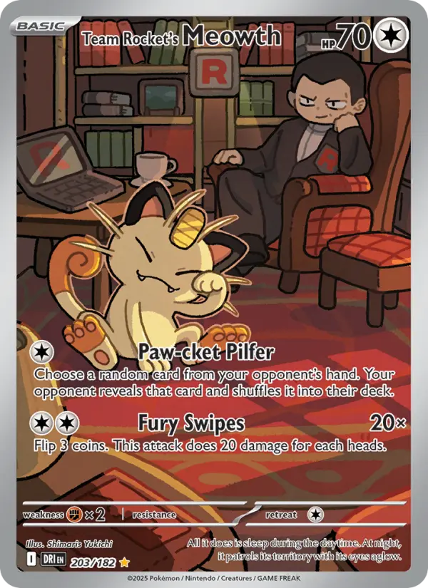 Team Rocket's Meowth - Destined Rivals #203/182