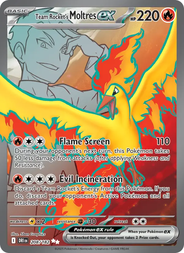 Team Rocket's Moltres ex - Destined Rivals #208/182