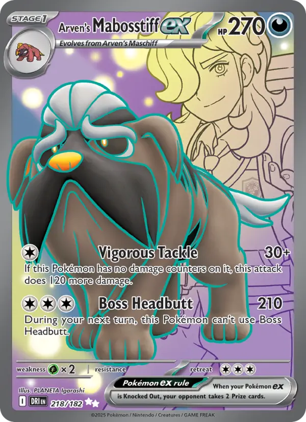 Arven's Mabosstiff ex - Destined Rivals #218/182